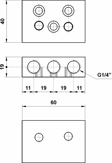 Intermediate Header AZ Pneumatica. VDMA 18 mm: blanking plate, blanking piece, diaphragm ...