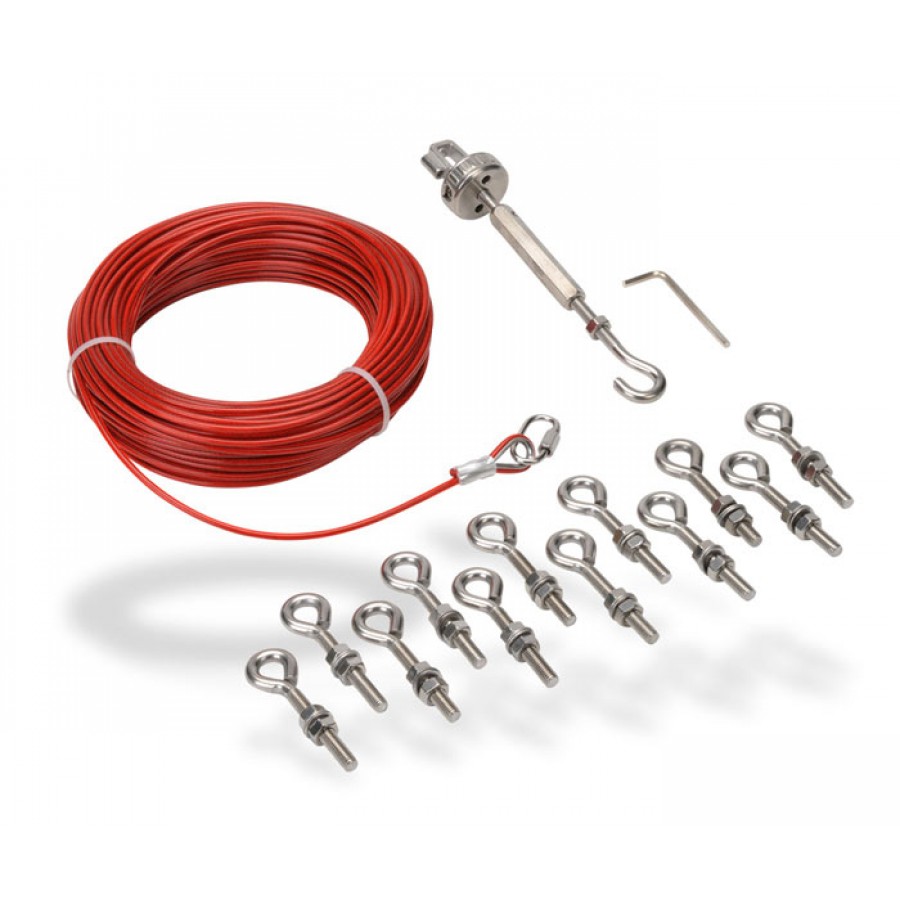 Cable kit for cable-pull safety switches, 30-meter stai