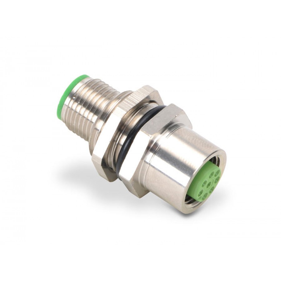 M12 bulkhead receptacle,8 pol