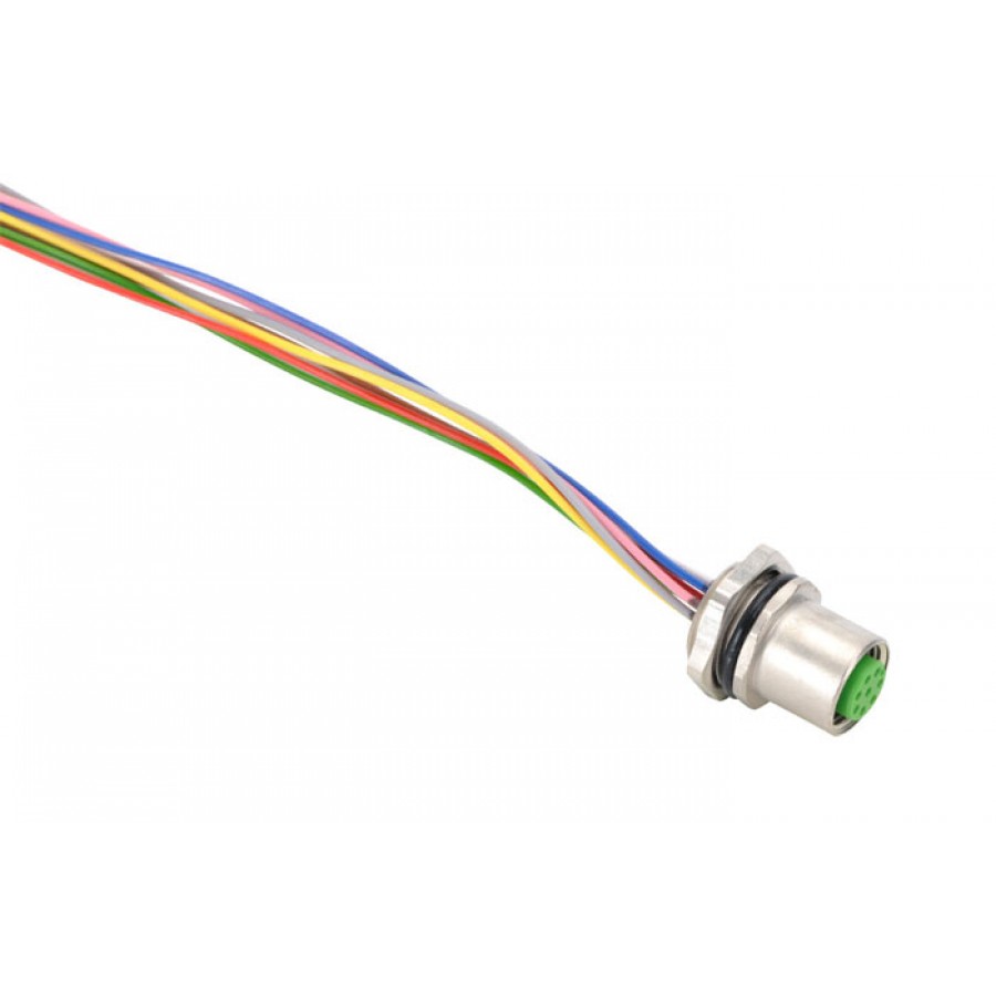 M12 Recep female 8 pole 0.5Mtr