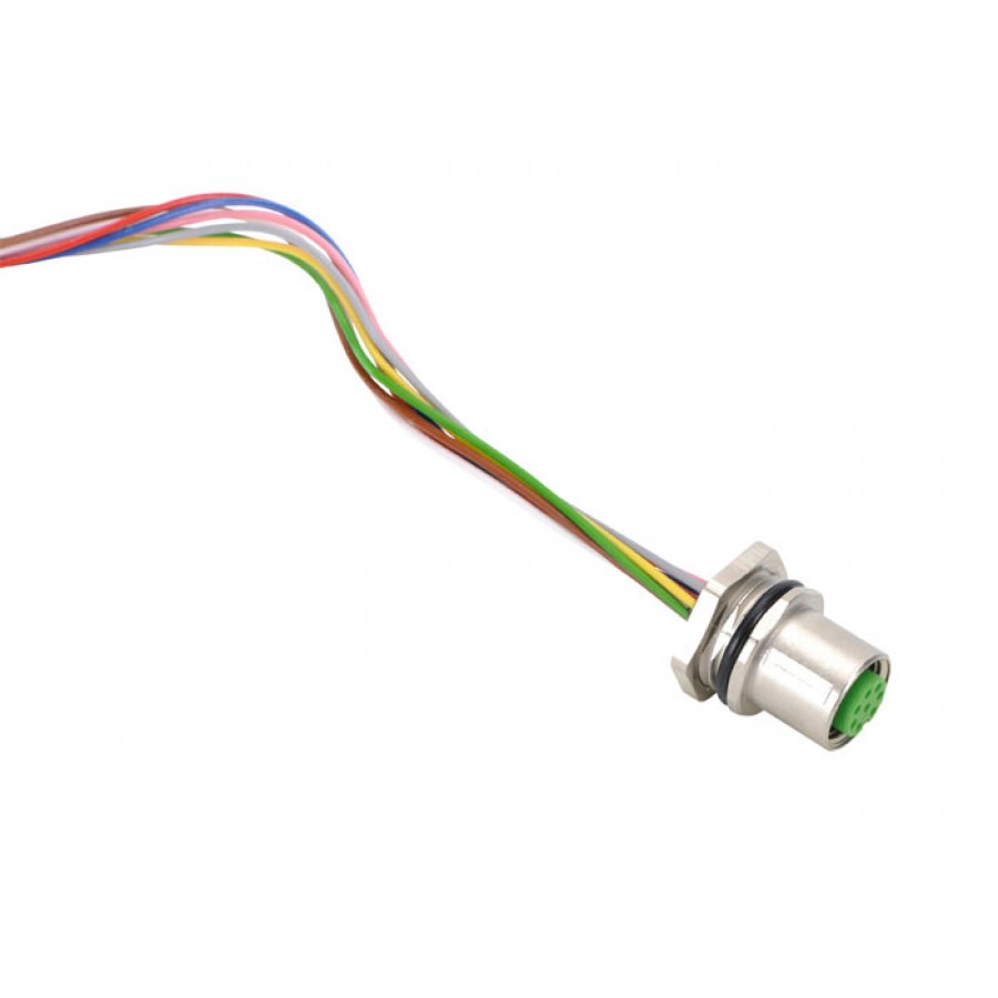 M12 Recep female 8 pole 1 Mtr