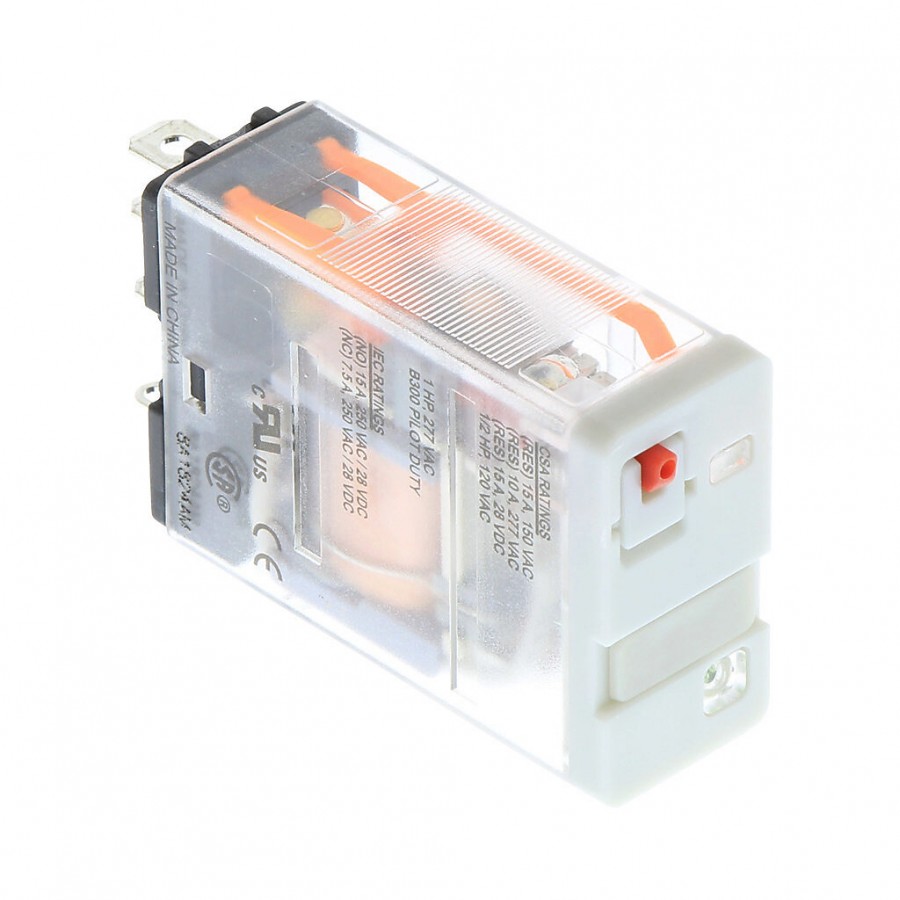 CubeRelay 120VAC 1PDT 15A push