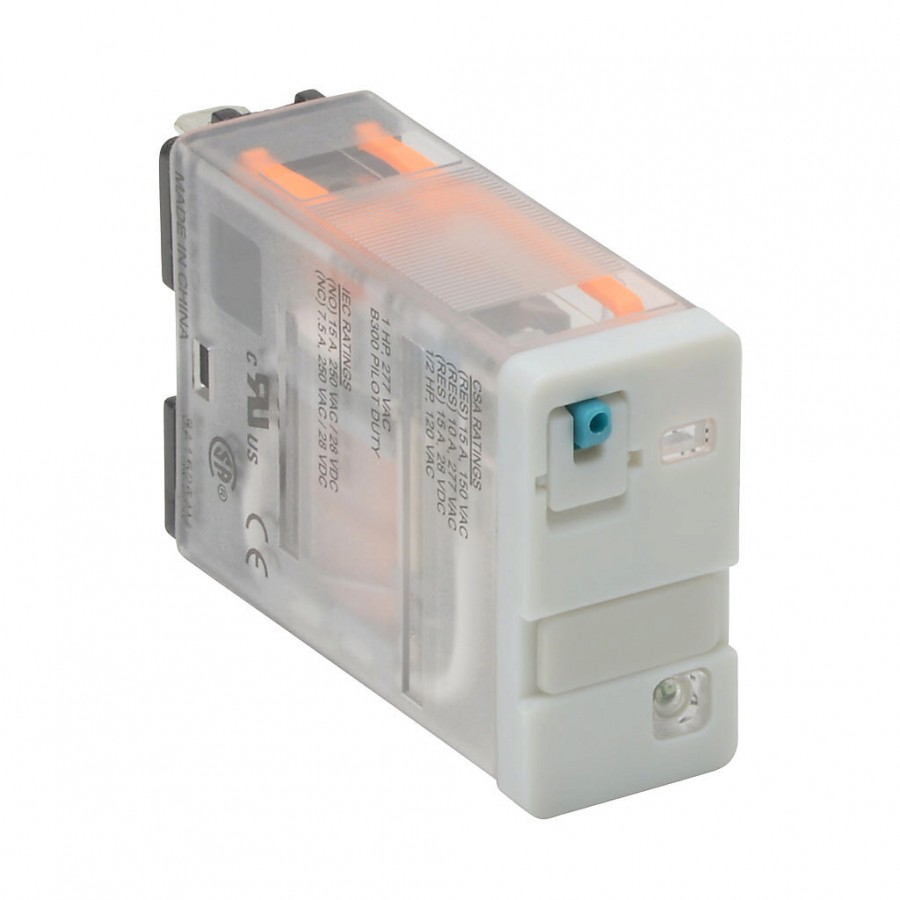 CubeRelay 24VDC 1PDT 15A push
