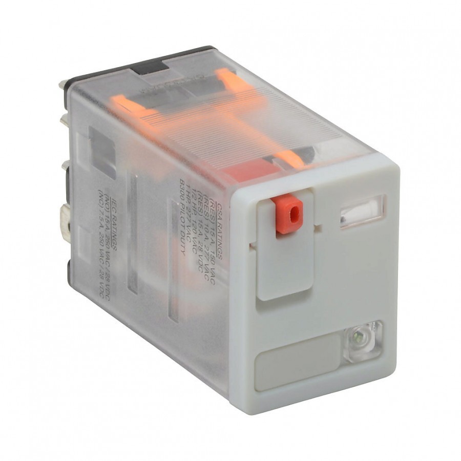 CubeRelay 120VAC 2PDT 15A push