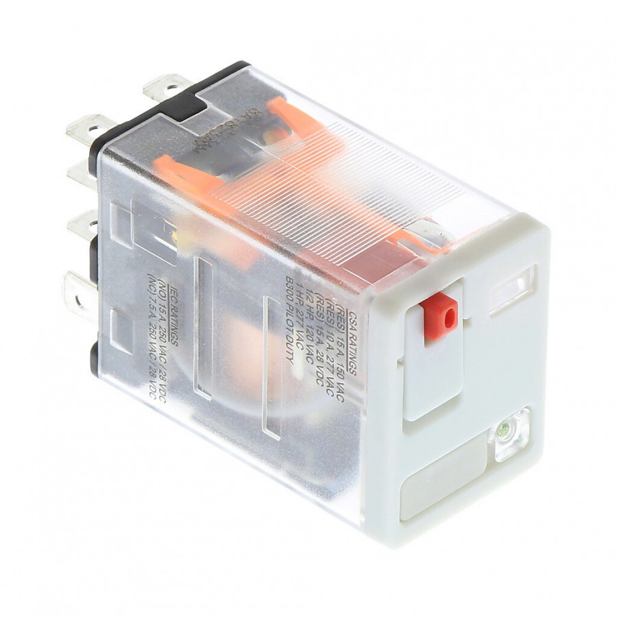 CubeRelay 240VAC 2PDT 15A push