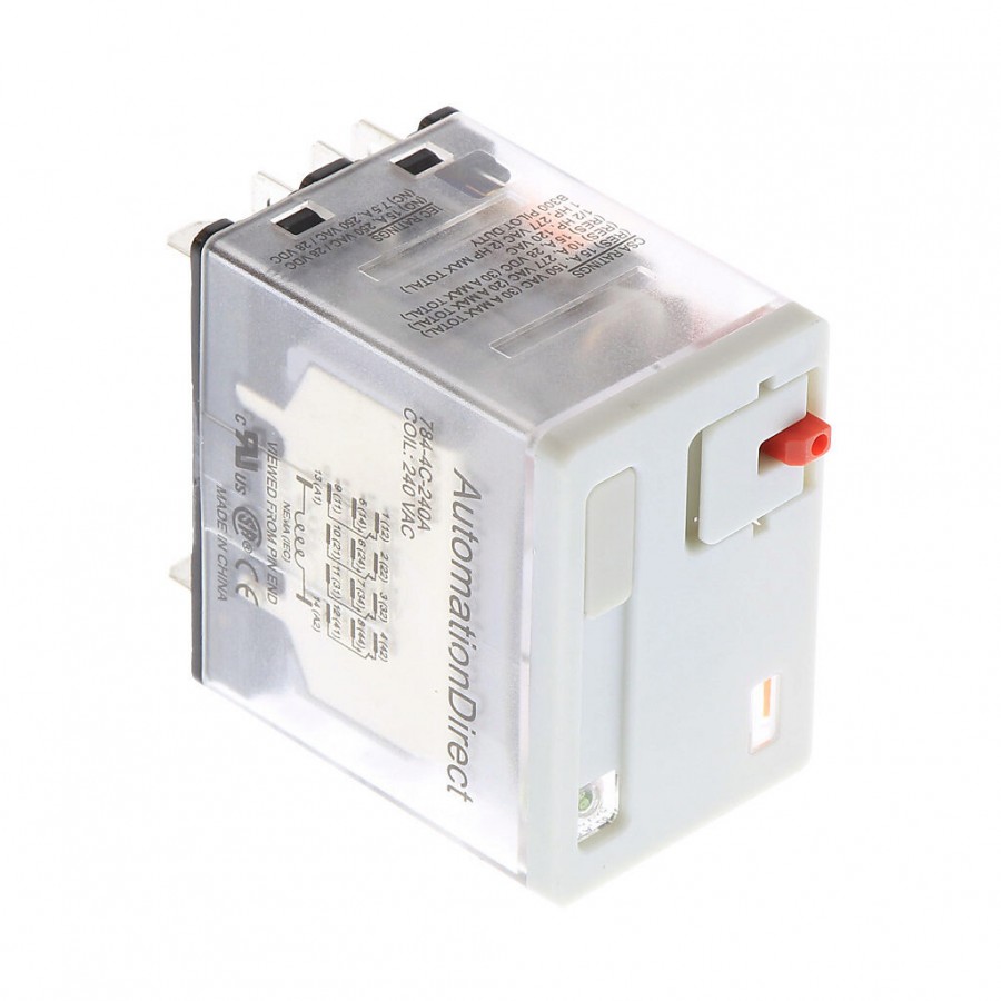 CubeRelay 240VAC 4PDT 15A push