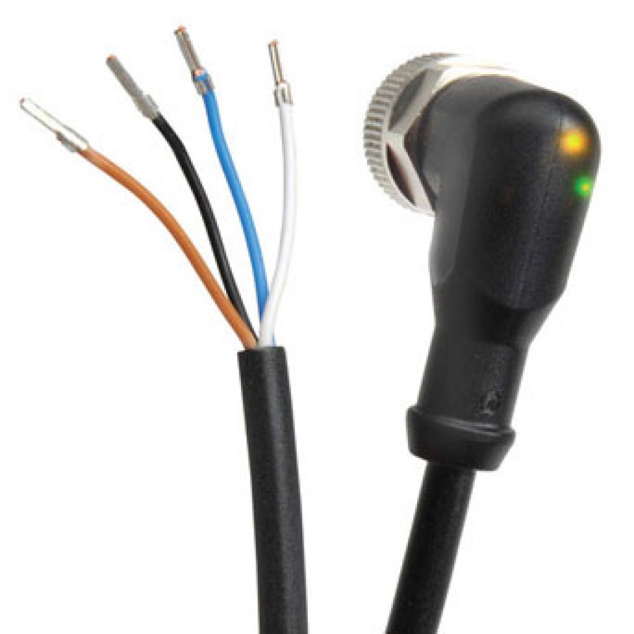 M12 Cable R/A PNP LED 2Mt