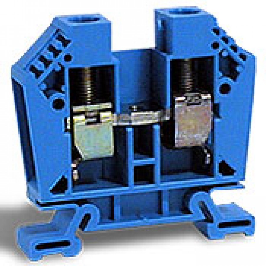 Terminal Block 4AWG 600V Blue - Single-level terminal blocks - DIN Rail ...