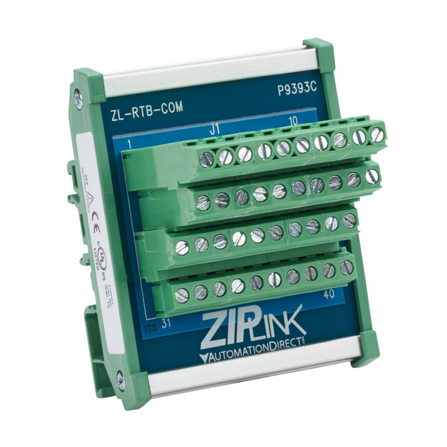 ZIPLink common terminal module, 40-pole, 35mm DIN rail mount.