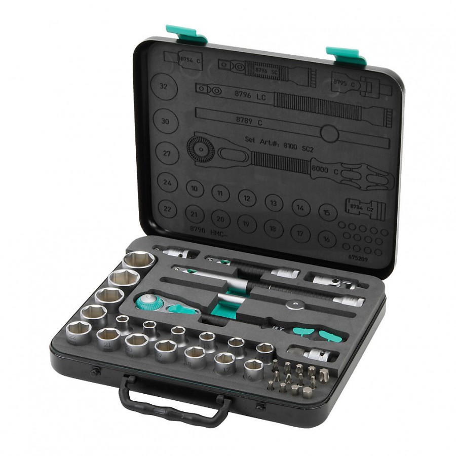 Wera sck Zyk met rat 37pc 1/2