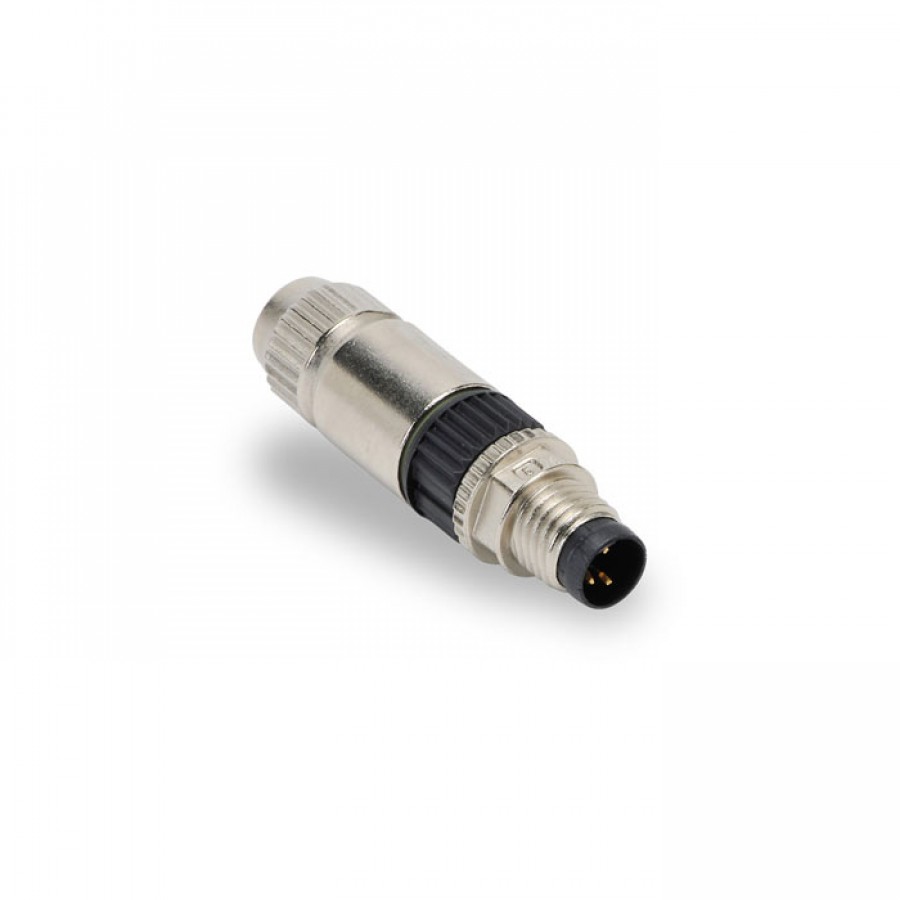 M8 male, 3-pole, 22 to 26 AWG