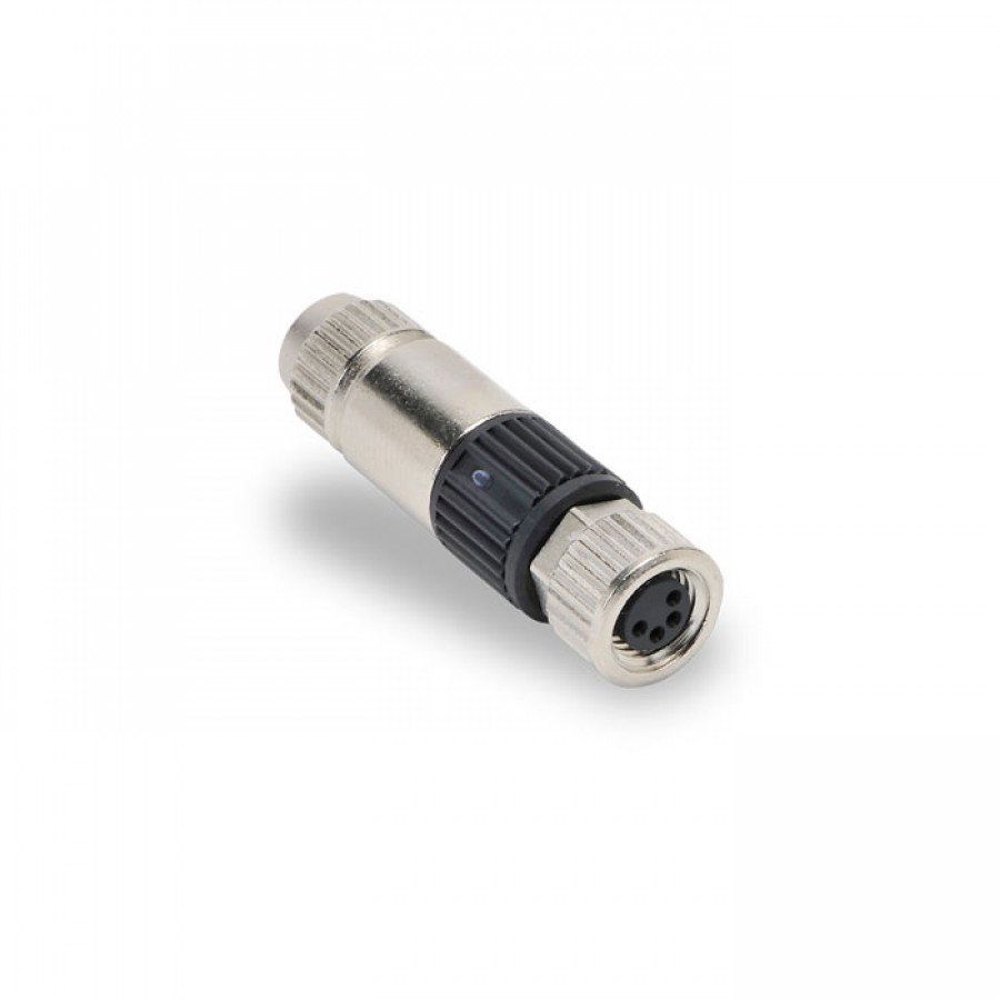 M8 female, 4-pole, 22-26 AWG