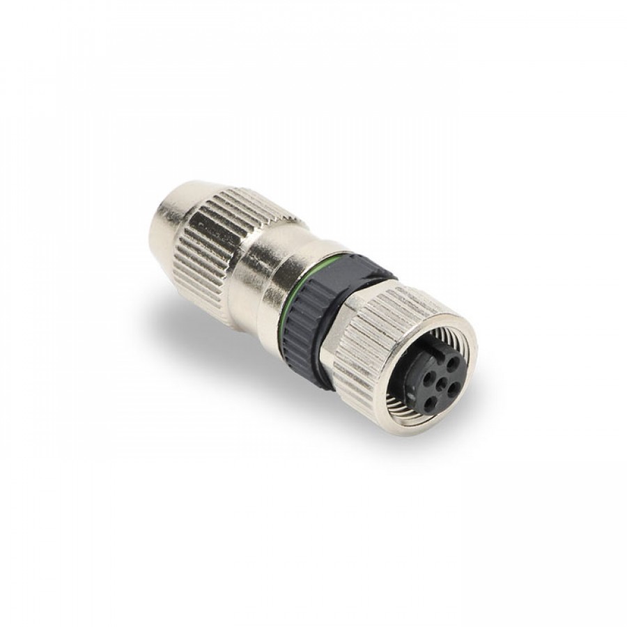 M12 female, 4-pole, 22-26 AWG