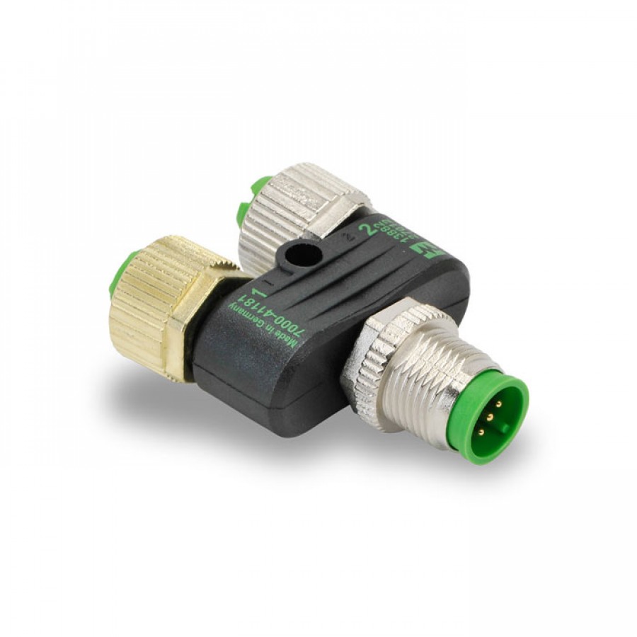 M12 T-Coupler 2 Branch moulded