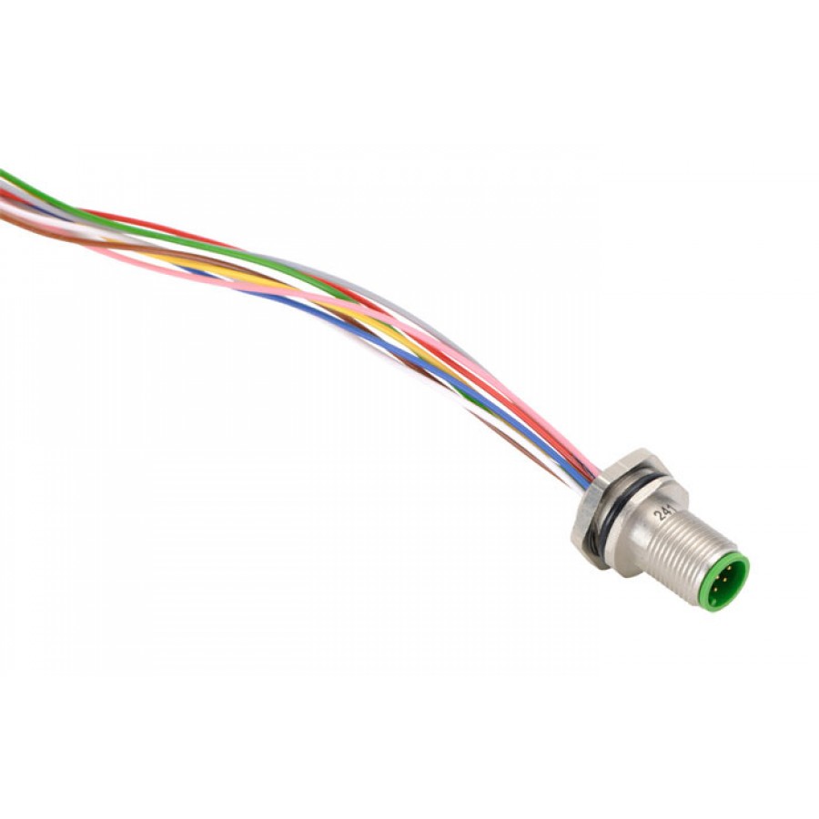 M12 Recep Male 8 pole 0.5Mtr