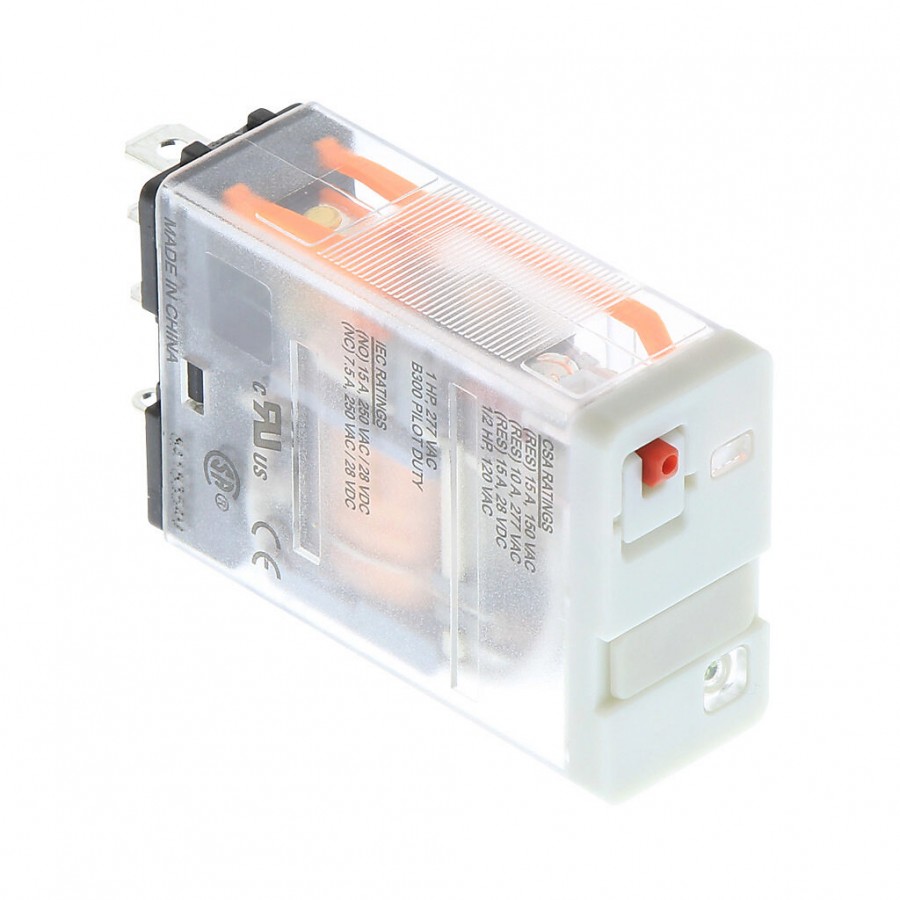 CubeRelay 24VAC 1PDT 15A push