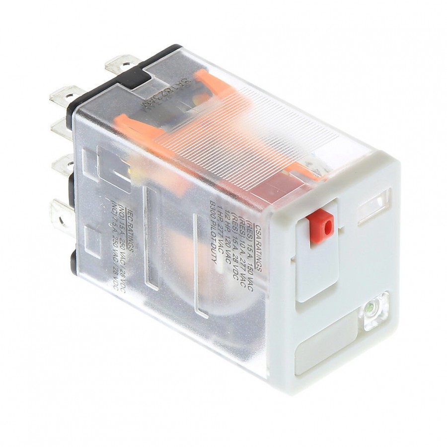 CubeRelay 24VAC 2PDT 15A push