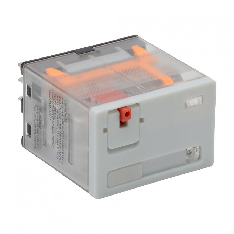 CubeRelay 120VAC 4PDT 15A push