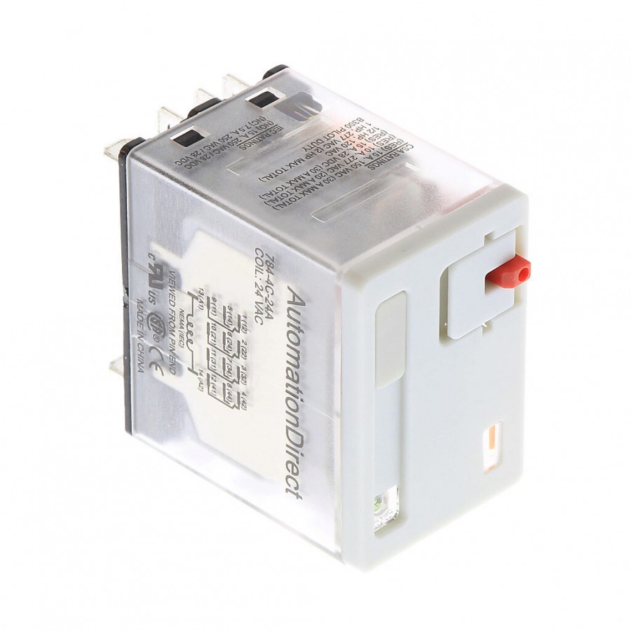 CubeRelay 24VAC 4PDT 15A push