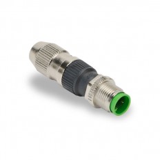 M12 male, 4-pole, 20 to 24 AW