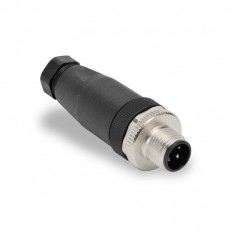 M12 male, 5-pole, 18AWG