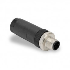 M12 male, 4-pole, 18AWG