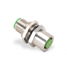 M12 bulkhead receptacle,8 pol