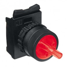 PRODUCT UNAVAILABLE - Illuminated selector switch - red - 3 fixed positions - 45deg - 1NO - 1NC - 24 Vac/dc - Knob