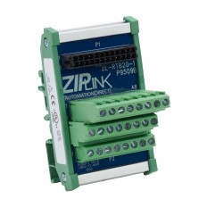 ZIPLink reduced-width feedthrough module, 24-pole, 35mm DIN rail mount.