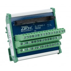 ZIPLink reduced-width feedthrough module, 48-pole, 35mm DIN rail mount.