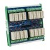 ZIPLink reduced-width relay module, 16-point, sinking, SPDT socketed relays (included), LED indication, 24 VDC (coil), 8A @ 250 VAC, 10A @ 30 VDC, 35mm DIN rail mount.