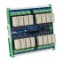 ZIPLink reduced-width relay module, 16-point, sourcing, SPDT socketed relays (included), LED indication, 24 VDC (coil), 8A @ 250 VAC, 10A @ 30 VDC, 35mm DIN rail mount.