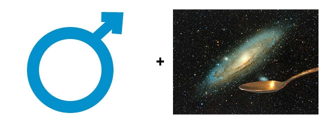 May Visual Conundrum Image of male symbol + stars + spoon