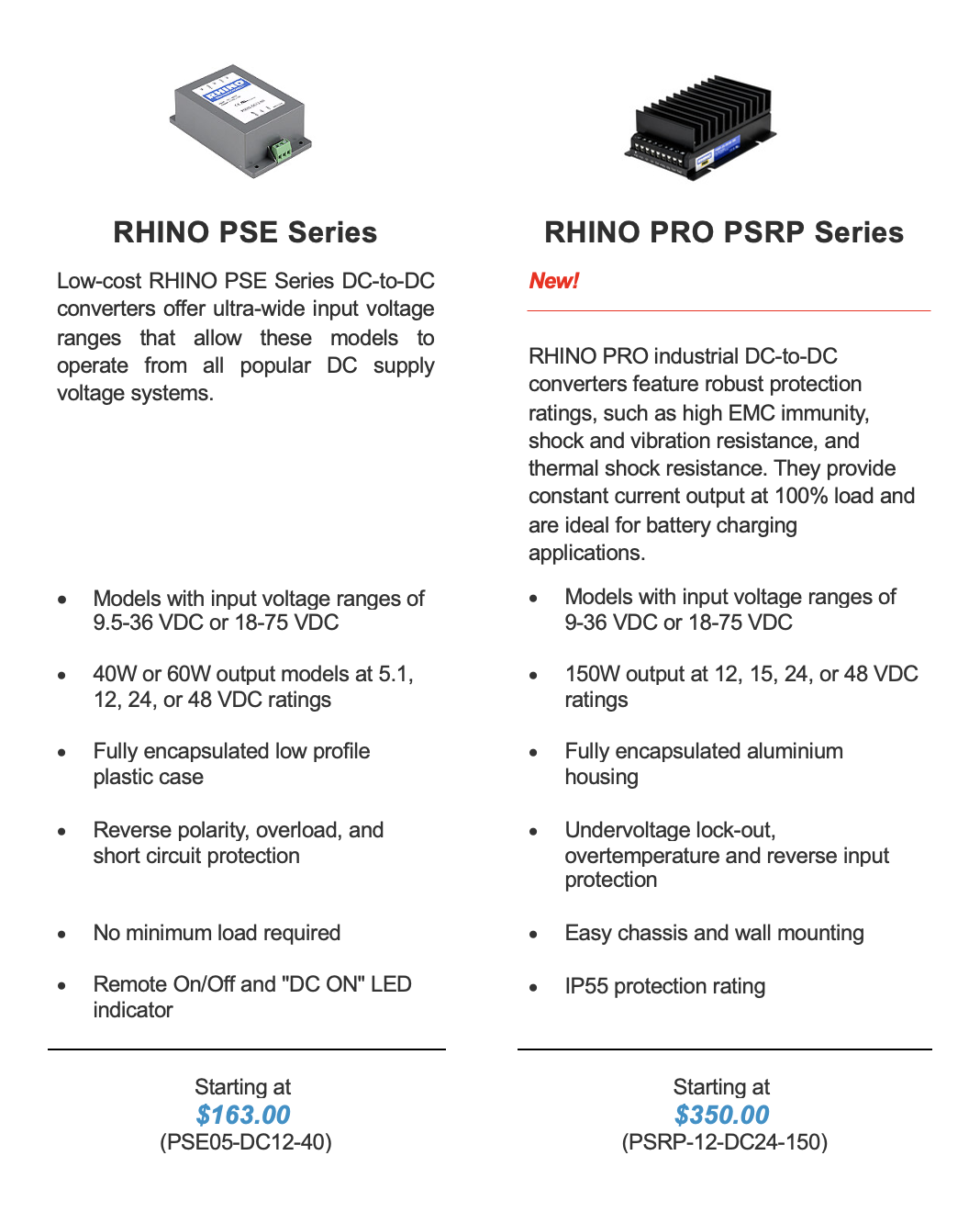 RHINO PSE_PSRP Comparison chart