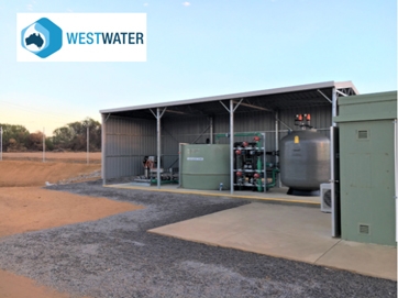 Photograph of a small, stand alone water treatment plant in remote location in Western Australia
