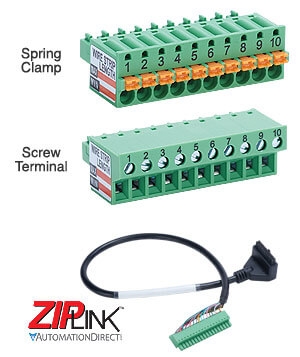 Photograph of ZipLink wiring options for Productivity1000